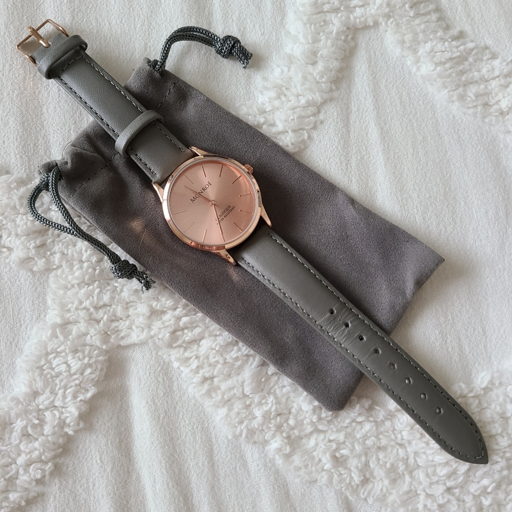 Solérose - Charcoal Leather Monroe Watch